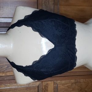 Felina Black Lace Racerback Bralette Sz XL